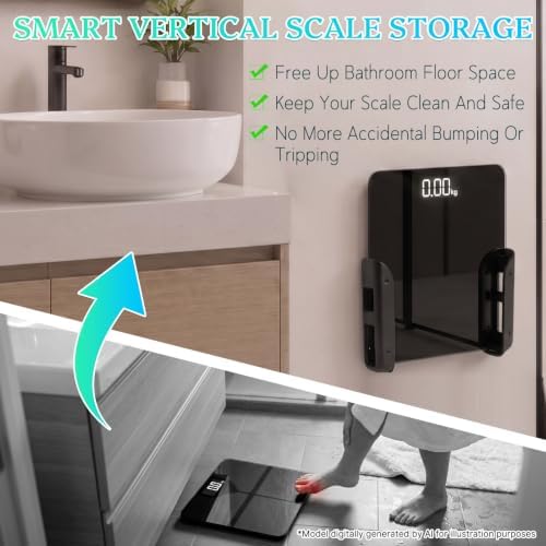 Black Bathroom Scale Wall Holder - Image 2