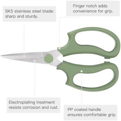 Housolution Flower Scissors, Avocado Green - Image 5