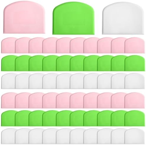 60 Pcs Plastic Dough Scraper, Plastic Bench Scraper by HOFURME