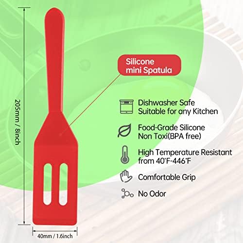 2 Pack Silicone Mini Brownie Serving Spatula, Nonstick Silicone Small Spatula - Image 2