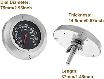 3" Face 1000F Charcoal BBQ Thermometer - Image 4