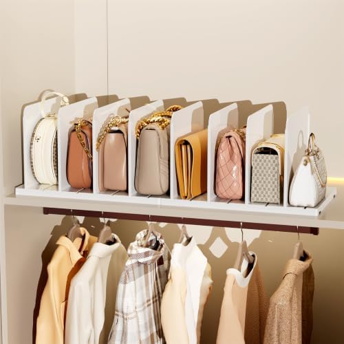 Stackable Purse Organizer for Closet Acrylic Shelf Divider, 2 Pack by MSHOMELYDIRECT