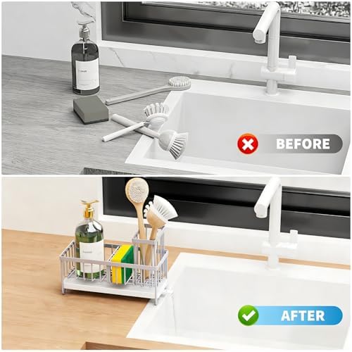 Cisily Sponge Holder for Kitchen Sink, Sink Caddy Organizer - Image 6