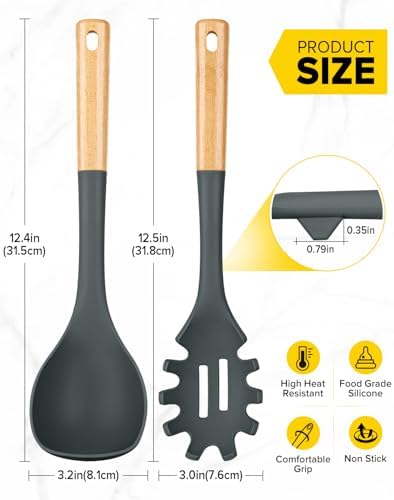 BUNDLEPRO Silicone Soup Ladle and Pasta Spoon Set - Image 3