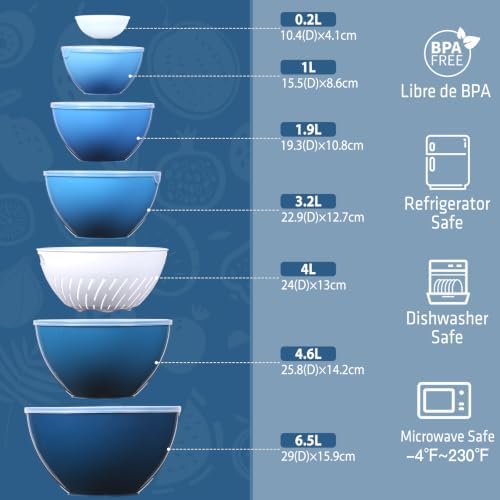 LUXEAR 15 Piece Mixing Bowls - Image 2