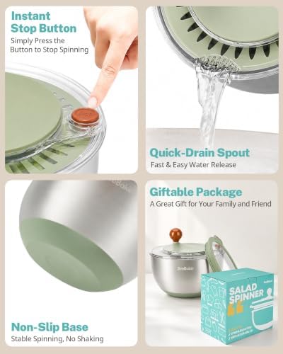 Stainless Steel Salad Spinner - Image 5