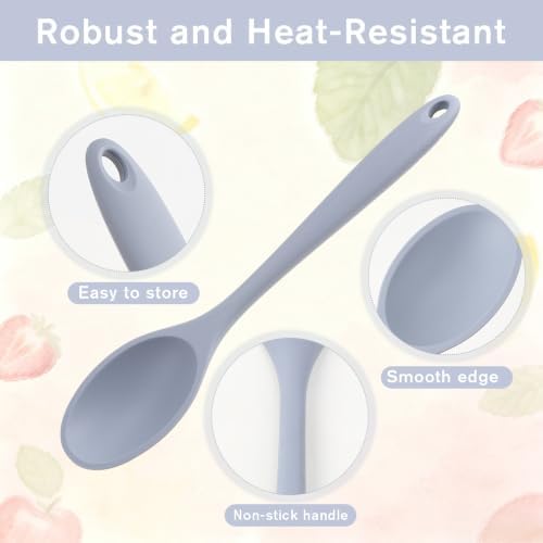 4Pcs Silicone Cooking Spoon Serving Mixing Kitchen Spoons - Image 3