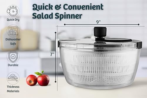 Salad Spinner – Large Clear Bowl - Image 4