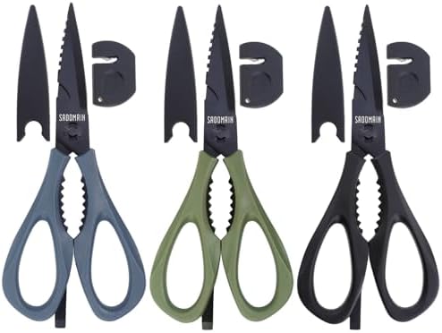 Kitchen Scissors All Purpose, Extra Sharp Kitchen Shears by SADOMAIN