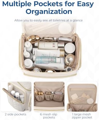 BAGSMART Travel Toiletry Bag, Large Wide-open Travel Bag - Image 4