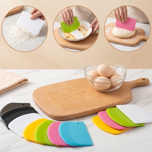 TIESOME 12PCS Dough Scraper, Plastic Thickened Bench Scraper - Image 5