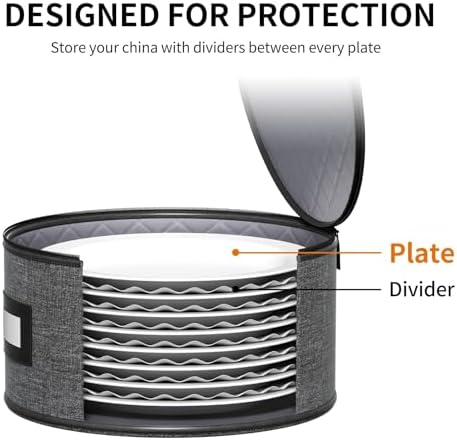 Aokeyee 4-Piece Plate Storage Set, Hard-Shell Dinnerware Organizer - Image 4