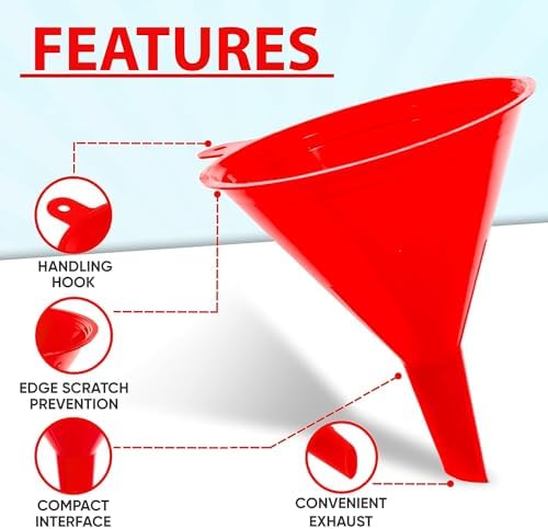 LIQVEE™ Funnel for Kitchen Use – Red Set in 4 Sizes | Durable, Non-Toxic Food - Image 3