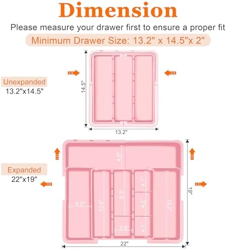 Spaclear Large Utensil Drawer Organizer Expandable Silverware Organizer - Image 4
