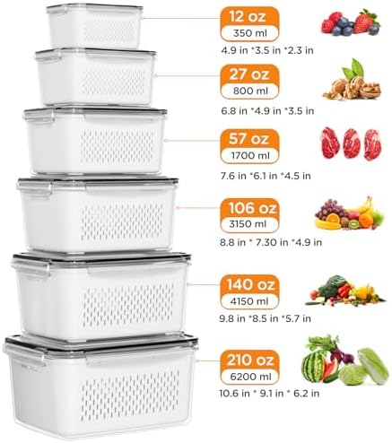 6 PCS Fruit Storage Containers for Fridge - Image 3