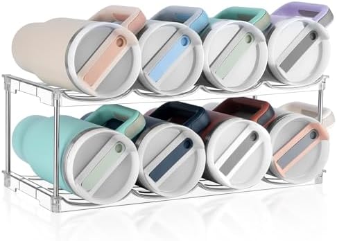 spospo Stackable Water Bottle Organizer Large Compartment Bottle Holder by SPOSPO
