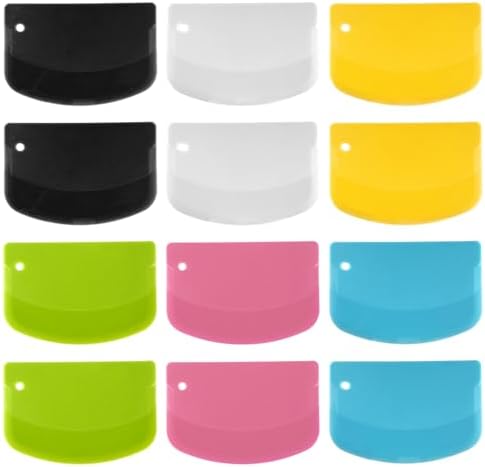 TIESOME 12PCS Dough Scraper, Plastic Thickened Bench Scraper by TIESOME