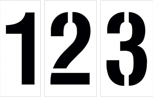 4" Number Stencil Kit | Part#: 10000905 | 10-Piece Kit includes Numbers 0-9 | Number Height is 4" | Flexible and Durable 1/8" PolyTough Lifetime | Precision Marking | Made in USA