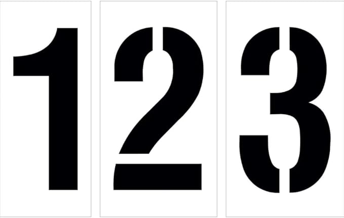 12" Number Stencil Kit | Part#: 10000946 | 10-Piece Kit includes Numbers 0-9 | Number Height is 12" | Flexible and Durable 1/8" PolyTough Lifetime | Precision Marking | Made in USA