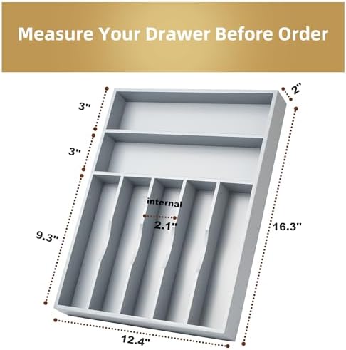Bamboo Silverware Holder Drawer Utensil Organizer - Image 2