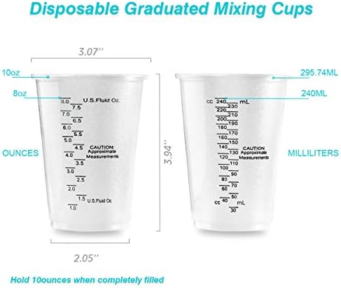 XUXU 50pcs 8oz Graduated Clear Plastic - Image 3