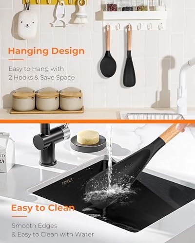 Cooking Spoon Multifunction Spoonula Silicone Spatula Spoon 2-Pack, Dual-Use - Image 6