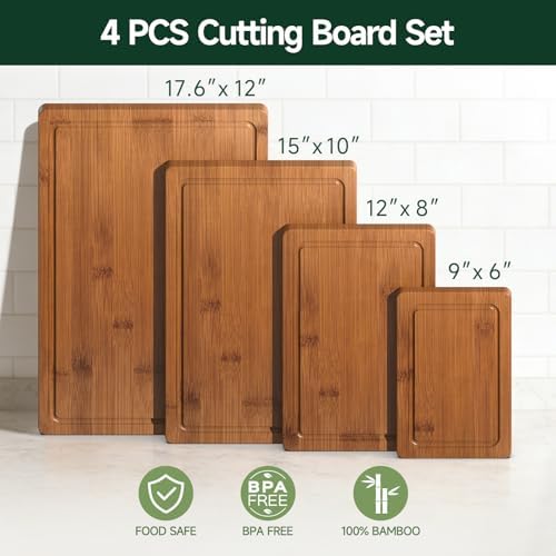 4-Piece Set Deep-Carbonized Bamboo Cutting Board - Image 2