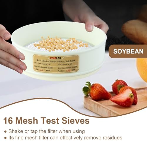 7.9" PVC Lab Sieve, Nylon Mesh, 16 Mesh Screen Sifter - Image 6