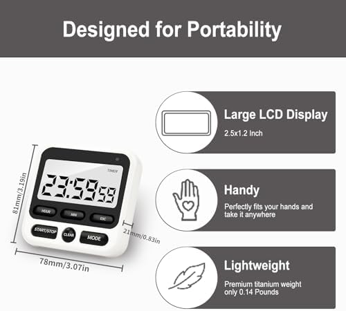 2Pack Digital Kitchen Timer 24 Hour - Image 4