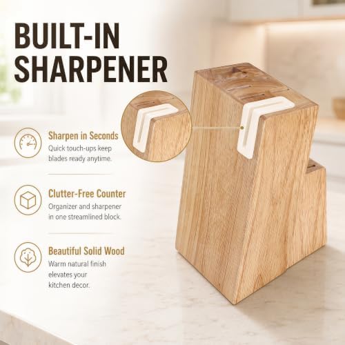 14-Piece Cream Kitchen Knife Block Set - Image 5