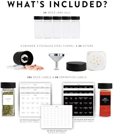SAVVY & SORTED Glass Spice Jars - 4 Oz Spice Containers with 374 Minimalist - Image 5