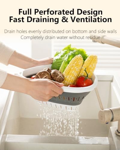 2-Pack Triangle Collapsible Silicone Colander Strainer, Foldable Kitchen Sink - Image 4