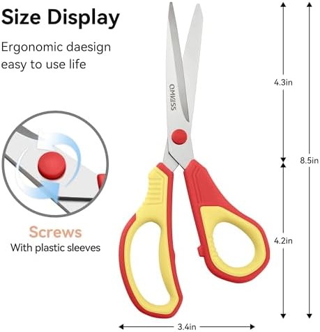QMVESS 8.5" Scissors All Purpose 3 Pack Heavy Duty - Image 3