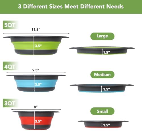 3-Pack Collapsible Colander for Kitchen - Image 3