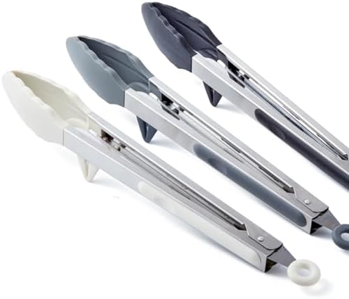 12" Kitchen Tongs for Cooking by TOWINGO