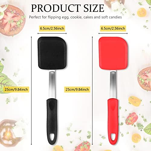 2Pcs Mini Silicone Cookie Brownie Spatula, Solid Flat - Image 2