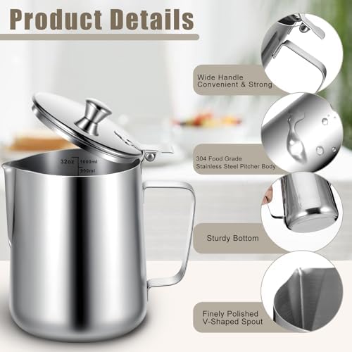 32 oz 304 Stainless Steel Pitcher - Image 2