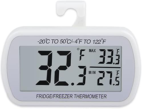 AEVETE Waterproof Digital Refrigerator Freezer Thermometer Large LCD by AEVETE