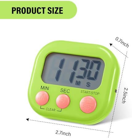 Weewooday 50 Pcs Multi-func Electronic Kitchen Classroom Timer, 10 Colors - Image 2