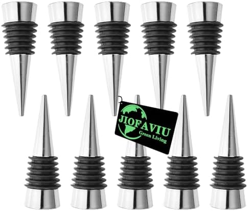 Wine Bottle Stopper Set Kit, Metal Silver by Jiofaviu