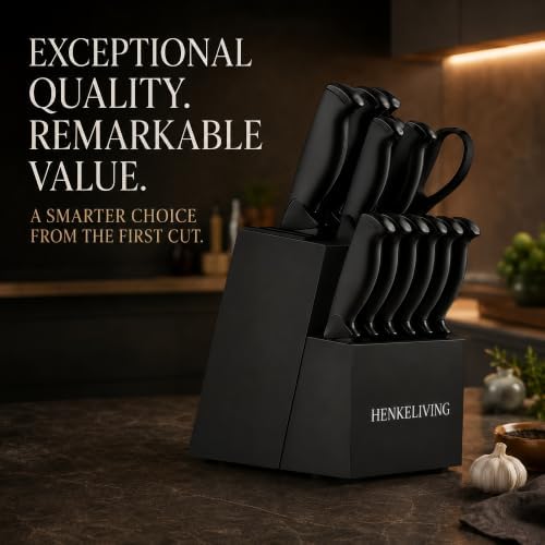 14-Piece Black Kitchen Knife Block Set - Image 6