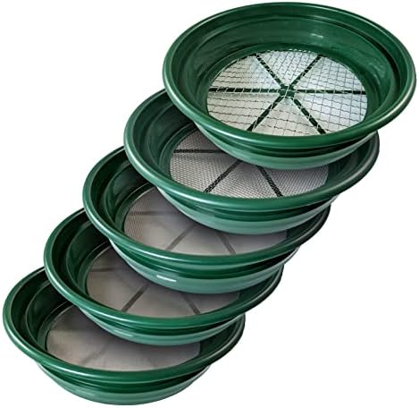 ASR Outdoor 5pc Gold Panning Classifier Screen Set, Soil Sifter by ASROUTDOOR