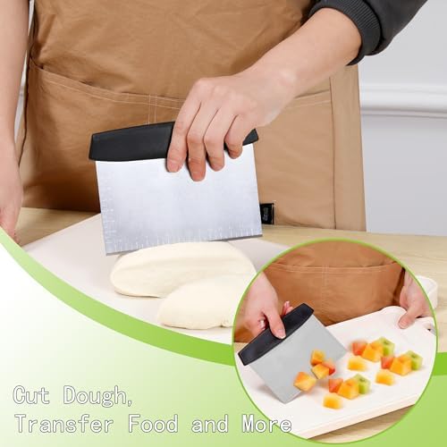 4 Pcs Bench Scraper, Dough Scraper, Versatile Kitchen Scraper Set - Image 5