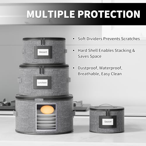 Aokeyee 5-Piece China Storage Containers Set, Hard Shell Moving Boxes - Image 3