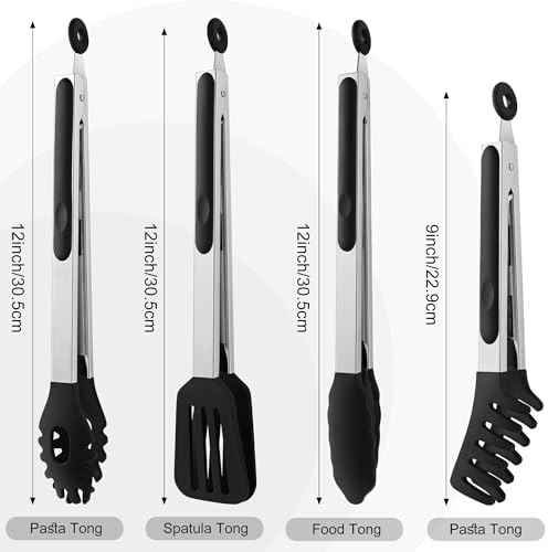 4 PCS Kitchen Tongs with Silicone Tips - Image 2