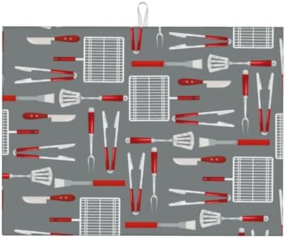 Barbecue Tools Dish Drying Mat For Kitchen Counter, Super Absorbent Microfiber by indokyeyqaz