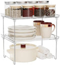 STARLATTA 2 Pcs Cabinet Organizer Shelf, Stackable Kitchen Counter Shelves by STARLATTA