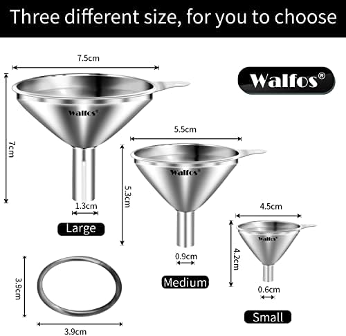 WALFOS Mini Stainless Steel Funnels, - Image 4