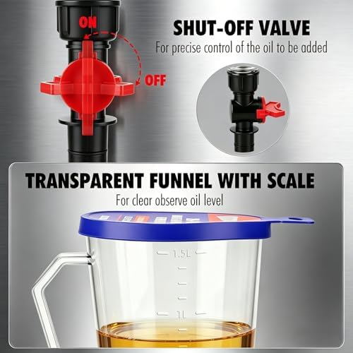 20-Piece Oil Funnel Kit, Engine Oil Funnel Kit 1.59QT/1.5L, Spill-Proof Oil - Image 4
