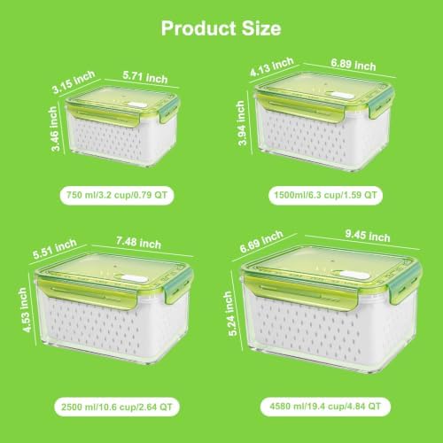 4Pack Fruit Storage Container for Fridge - Image 3